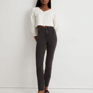 Madewell Stovepipe High Rise Straight Leg Raw Hem